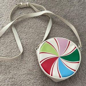 Rainbow peppermint Crossbody bag from the Christmas Target collection last year.